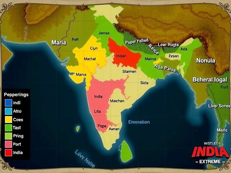 Pepper Chase Extreme game map showing India's major pepper-growing regions